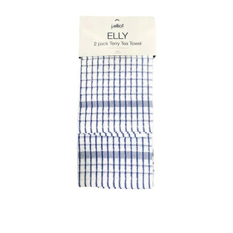 J.Elliot Home Elly Tea Towel Set of 2 Blue - Image 01