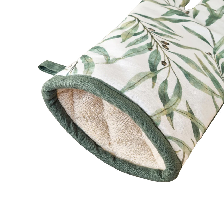 J.Elliot Home Eucalyptus Oven Mitt Set of 2 Ivory and Forest - Image 04