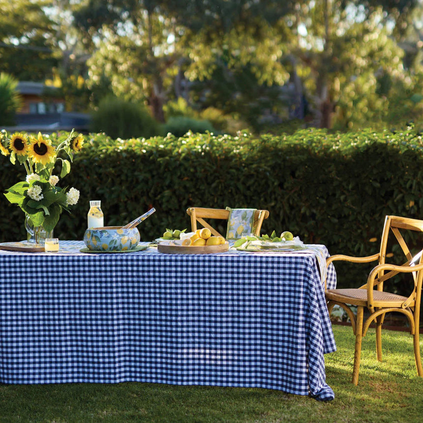 J.Elliot Home Ginny Tablecloth 150x300cm Navy - Image 03