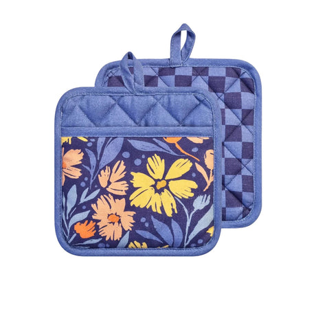 J.Elliot Home Millie Pot Holder Set of 2 Dusty Blue - Image 01