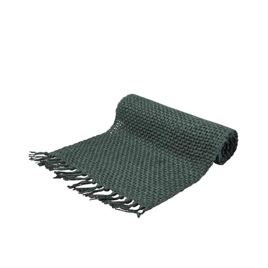 J.Elliot Home Rowan Jute Table Runner 37x180cm Evergreen - Image 01