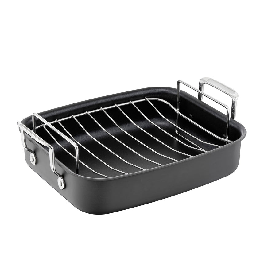 Tefal Jamie Oliver Premium Hard Anodised Roaster & Rack 26x32cm - Image 01