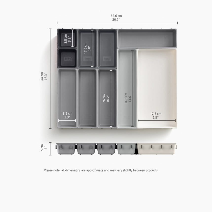 Joseph Joseph Blox Drawer Organiser Set 10pc Grey - Image 04