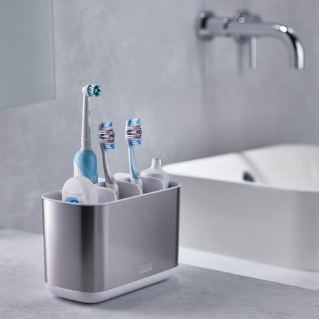 Joseph Joseph EasyStore Steel Toothbrush Caddy Large - Image 02