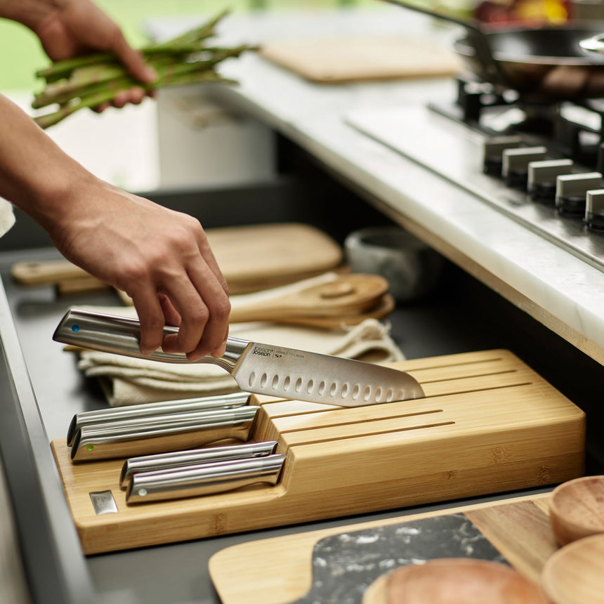 Joseph Joseph Elevate Steel Knife 5 Piece Set with Bamboo Storage Tray - Image 06