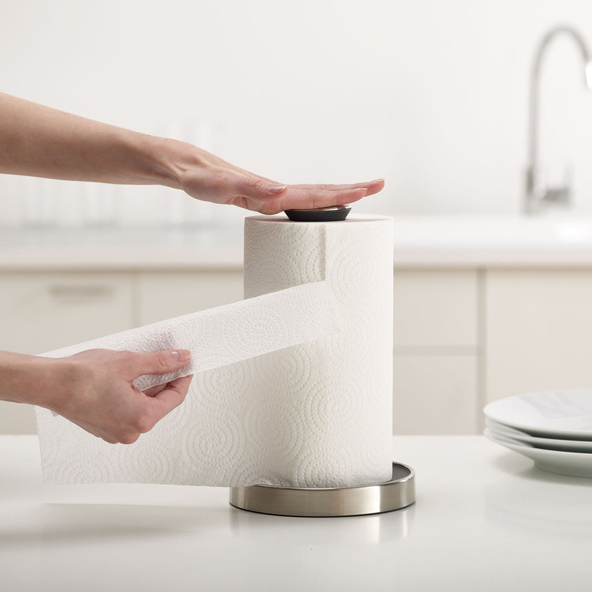 Joseph Joseph Push & Tear Kitchen Roll Holder Grey - Image 03