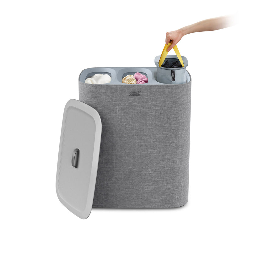 Joseph Joseph Tota Trio Laundry Basket 90L Grey - Image 06