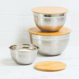 Kitchen Pro Mixwell Mixing Bowl with Bamboo Lid Set 3 Piece - Image 01