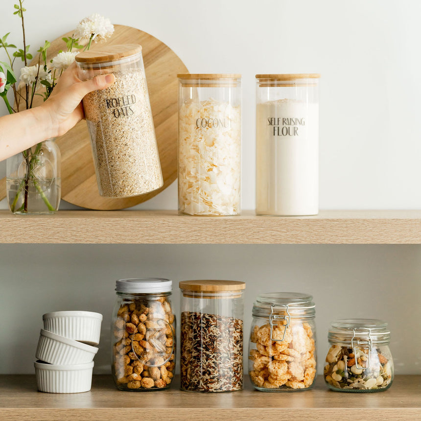 Kate's Kitchen Glass Canister with Bamboo Lid 1.25L Set of 6 - Image 04