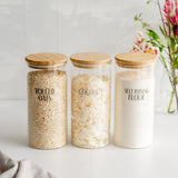 Kate's Kitchen Glass Canister with Bamboo Lid 1.25L Set of 6 - Image 05