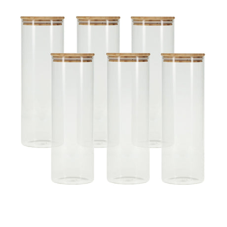 Kate's Kitchen Glass Canister with Bamboo Lid 2L Set of 6 - Image 01