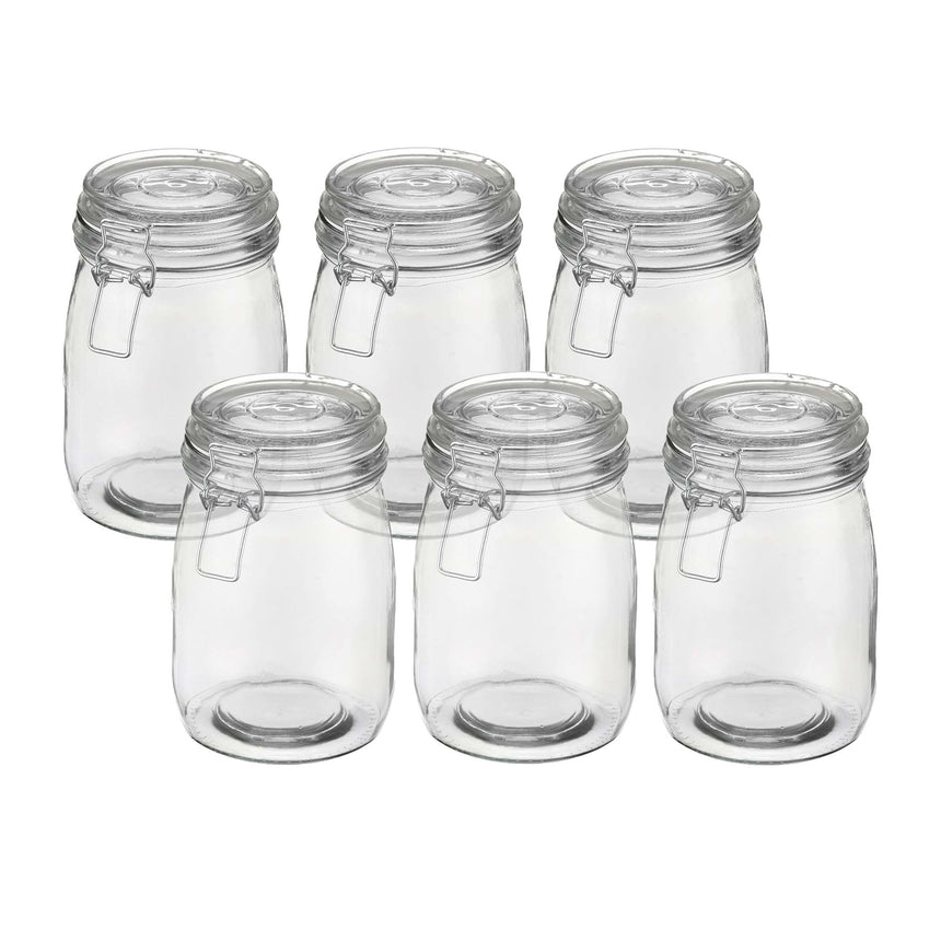 Kate's Kitchen Round Clip Top Preserving Jar 1L Set of 6 - Image 01