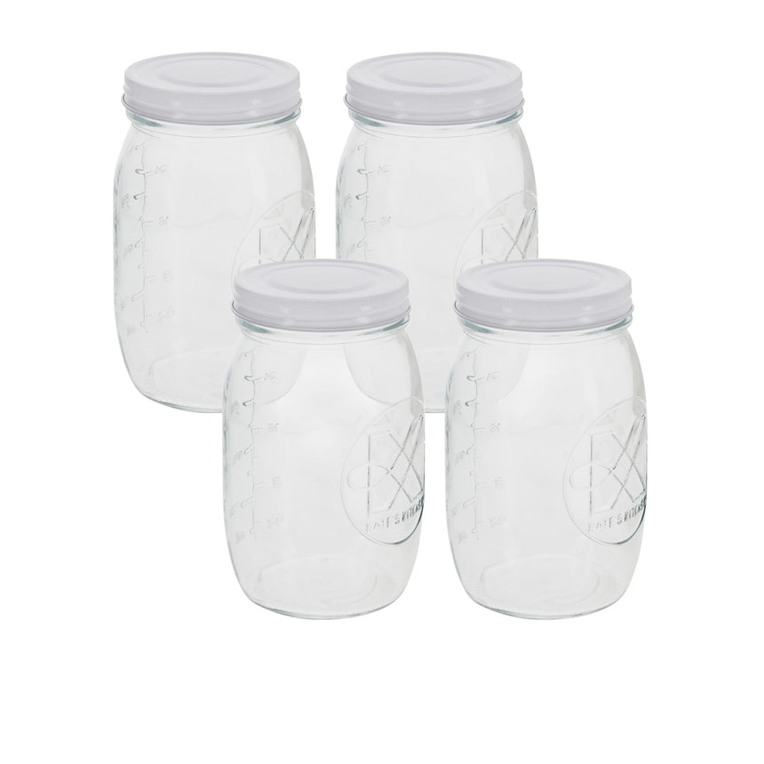 Kate's Kitchen Screw Top Glass Jar 1L Set of 4 - Image 01