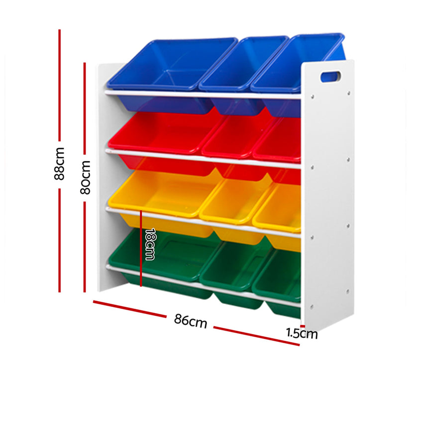 Keezi Kids 12 Bin Toy Organiser - Image 03