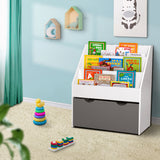 Keezi Kids Bookshelf Storage Organiser with Storage Box - Image 02