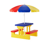 Keezi Kids Outdoor Table and Chair Set with Umbrella - Image 01