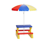 Keezi Kids Outdoor Table and Chair Set with Umbrella - Image 04