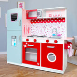 Keezi Kids Pretend Play Kitchen Red/Pink - Image 02