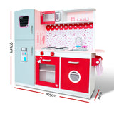 Keezi Kids Pretend Play Kitchen Red/Pink - Image 04