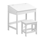 Keezi Kids Table and Chair Set 2pc White - Image 01