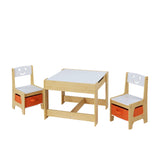 Keezi Kids Table and Chair Set 3pc Pine - Image 01