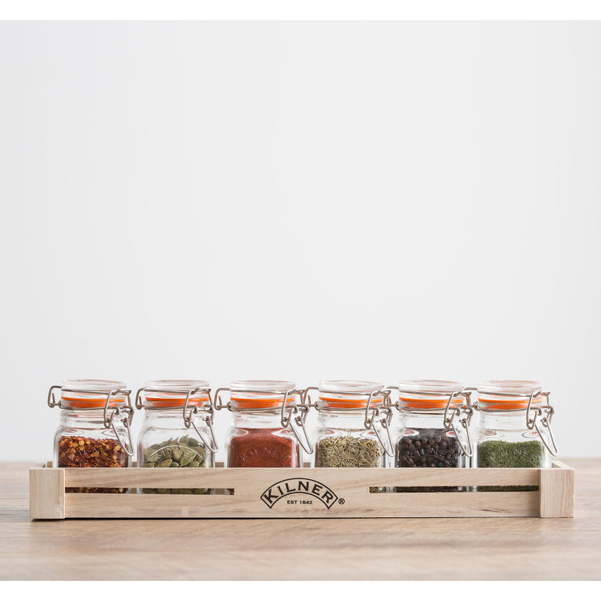 Kilner Spice Jar 70ml and Wooden Crate 7 Piece Set - Image 03