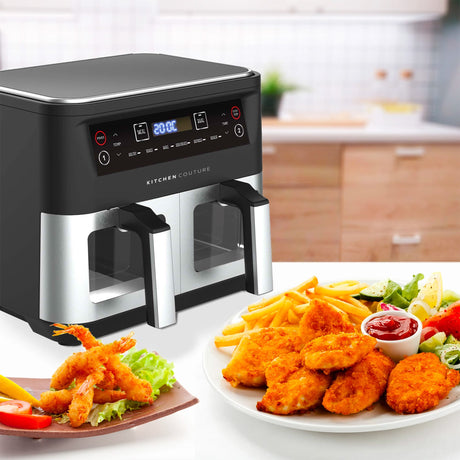 Kitchen Couture Dual View Digital Air Fryer 10L Silver - Image 02