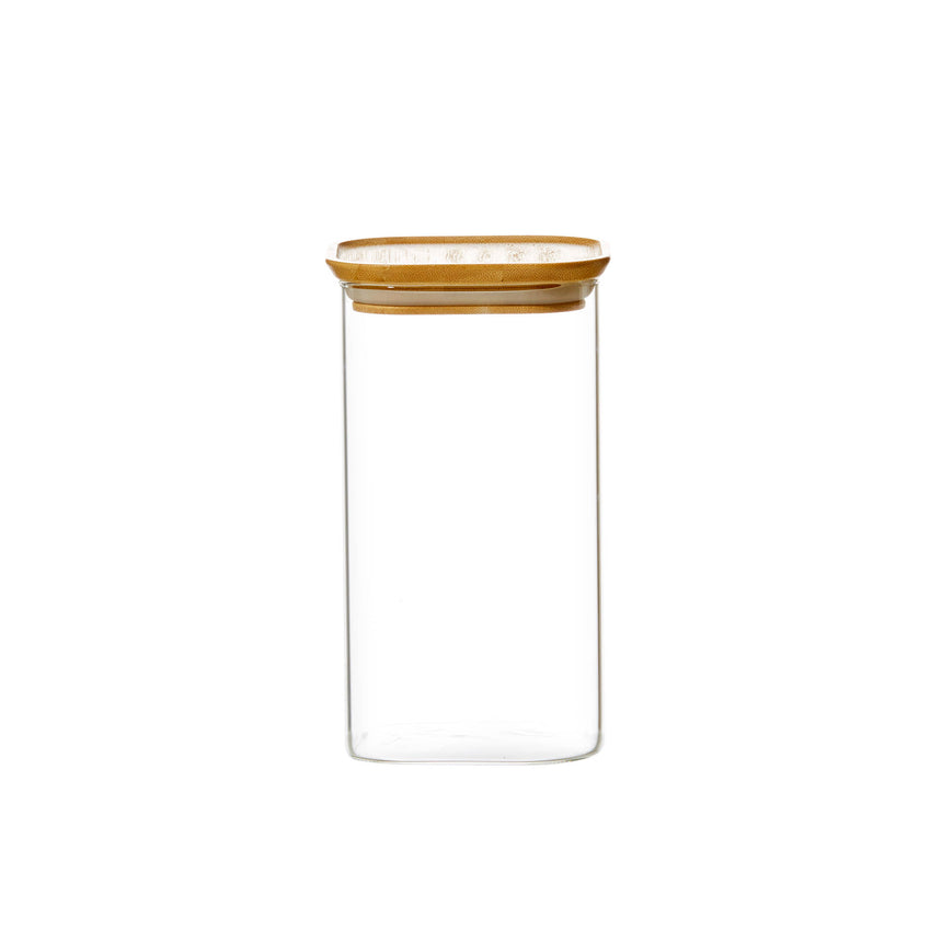 Kitchen Pro Eco Square Glass Canister with Bamboo Lid 1.5 litre - Image 01