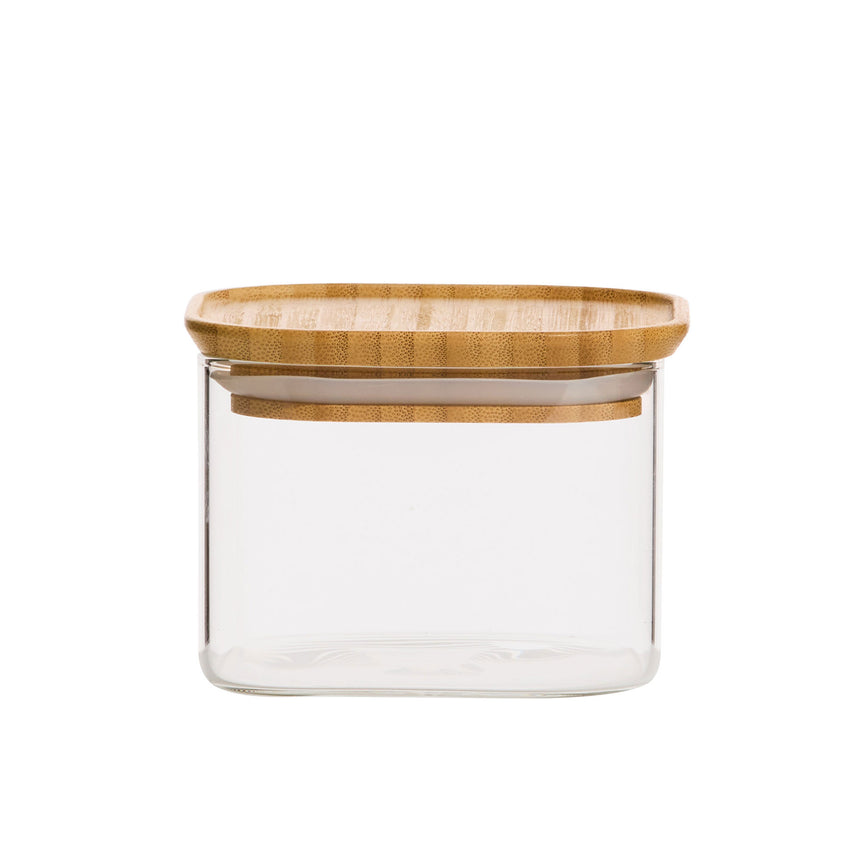 Kitchen Pro Eco Square Glass Canister with Bamboo Lid 500ml - Image 01