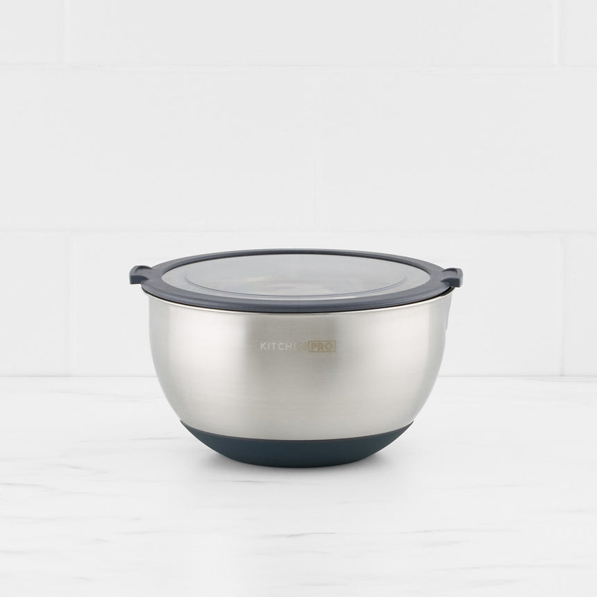 Kitchen Pro Mixwell Mixing Bowl with Clear Lid 1L Grey - Image 01