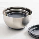 Kitchen Pro Mixwell Mixing Bowl with Lid Set 3pc Grey - Image 03