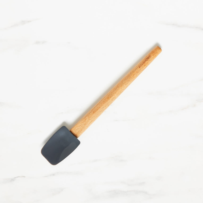 Kitchen Pro Oslo Silicone Mini Spatula Spoon with Beechwood Handle Charcoal - Image 01