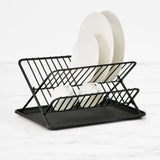 Kitchen Pro Tidy Foldable Dish Rack with Tray in Black - Image 01