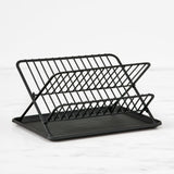 Kitchen Pro Tidy Foldable Dish Rack with Tray in Black - Image 03