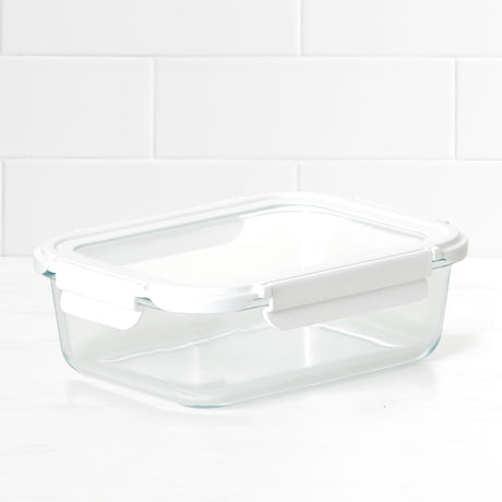 Kitchen Pro VersaLock Rectangular Glass Container 1.5 litre in White - Image 02