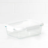 Kitchen Pro VersaLock Rectangular Glass Container 1 Litre in White - Image 02