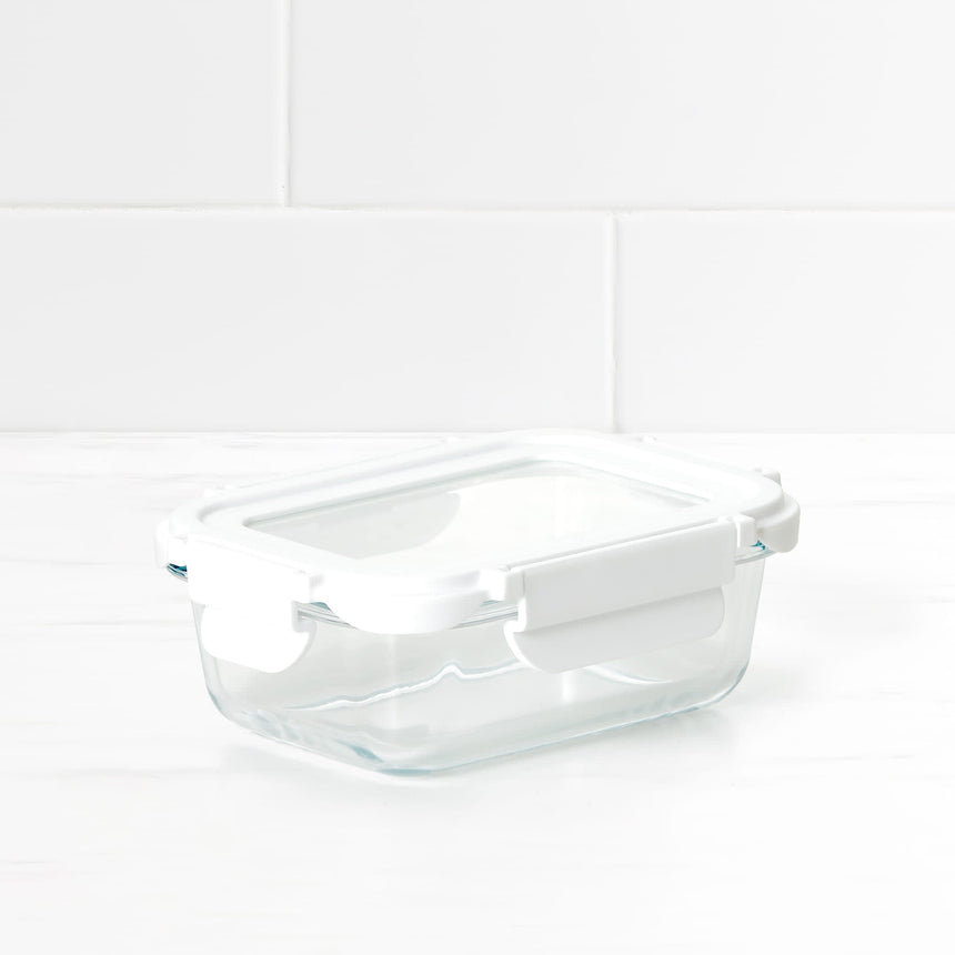 Kitchen Pro VersaLock Rectangular Glass Container 370ml in White - Image 02