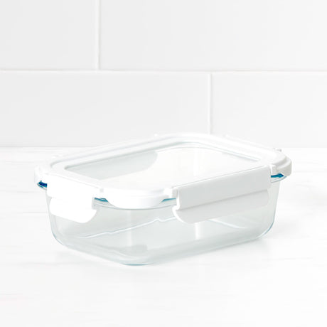 Kitchen Pro VersaLock Rectangular Glass Container 640ml in White - Image 02
