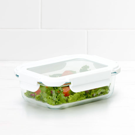 Kitchen Pro VersaLock Rectangular Glass Container 640ml in White - Image 01