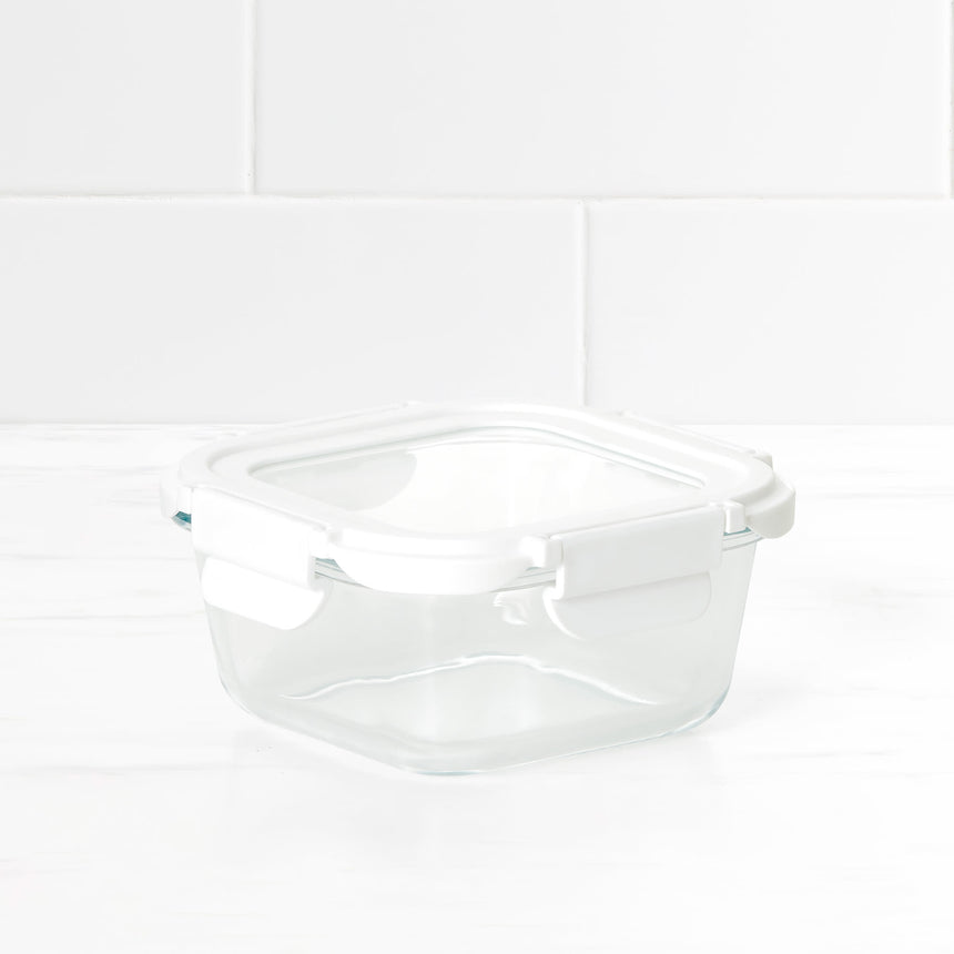 Kitchen Pro VersaLock Square Glass Container 520ml White - Image 02