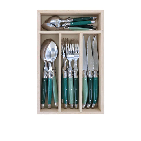 Laguiole Andre Verdier Debutant 24 Piece Cutlery Set Forest - Image 01