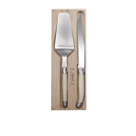 Laguiole Andre Verdier Debutant Polished Cake Server Set - Ivory - Image 01