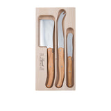 Laguiole Andre Verdier Debutant 3 Piece Cheese Set Olive Wood - Image 01