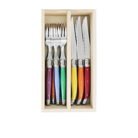 Laguiole Andre Verdier Debutant 12 Piece Cutlery Set Mixed - Image 01