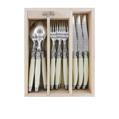 Laguiole Andre Verdier Debutant Cutlery Set Ivory 18pc - Image 01