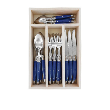 Laguiole by Andre Verdier Debutant 24 Piece Cutlery Set in Blue - Image 01