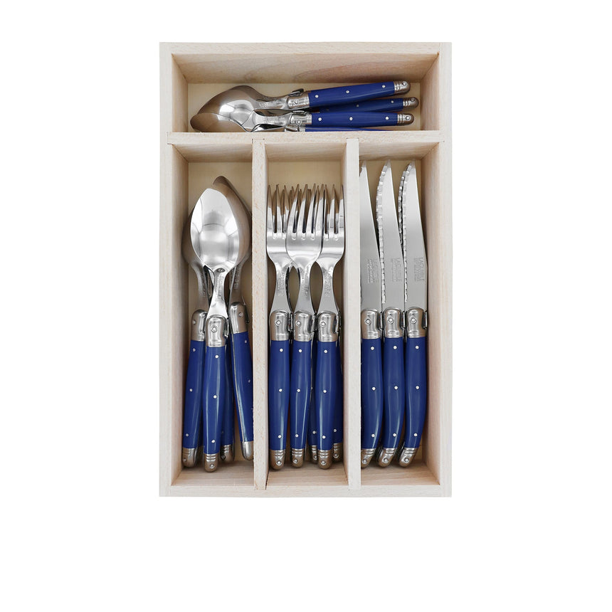 Laguiole by Andre Verdier Debutant 24 Piece Cutlery Set in Blue - Image 01