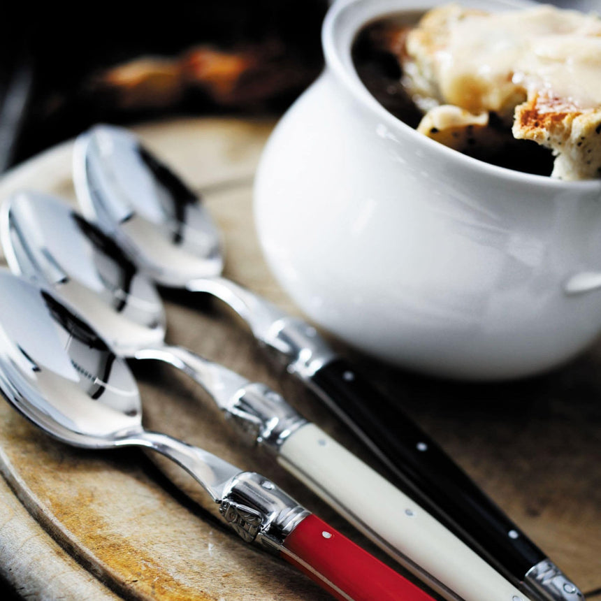 Andre Verdier Laguiole Debutant 6 Piece Dessert Spoon Set Ivory - Image 04