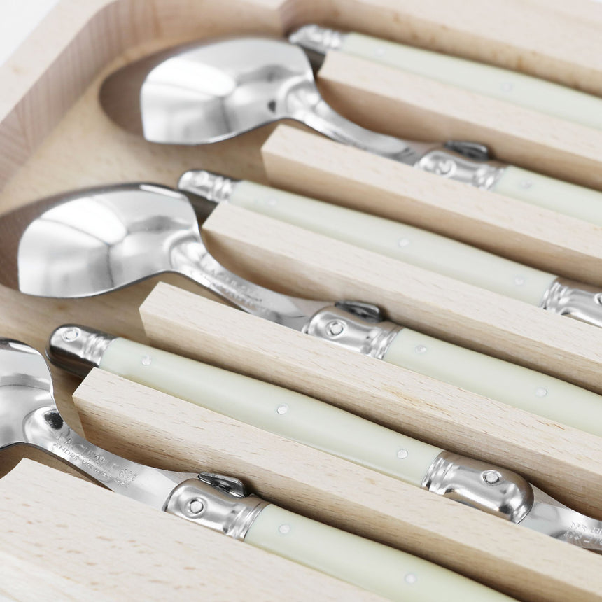 Andre Verdier Laguiole Debutant 6 Piece Dessert Spoon Set Ivory - Image 05