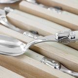 Andre Verdier Laguiole Debutant 6 Piece Dessert Spoon Set Ivory - Image 06